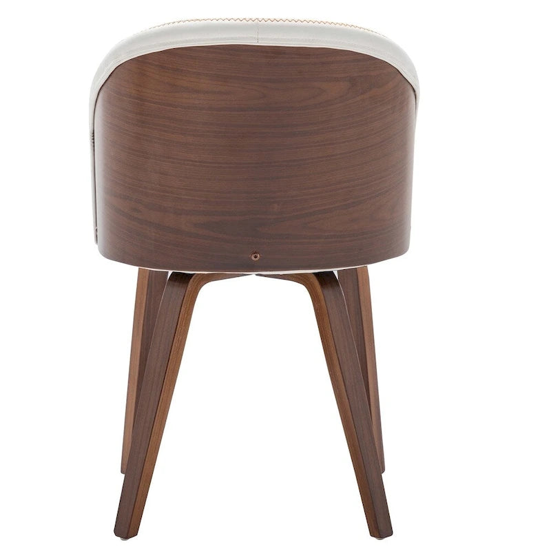 Sedie da pranzo a braccioli in stile Mid-Century grigio-blu/bianche, set da 2