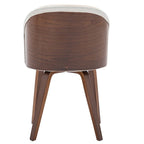 Sedie da pranzo a braccioli in stile Mid-Century grigio-blu/bianche, set da 2