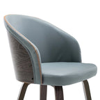 Sedie da pranzo a braccioli in stile Mid-Century grigio-blu/bianche, set da 2