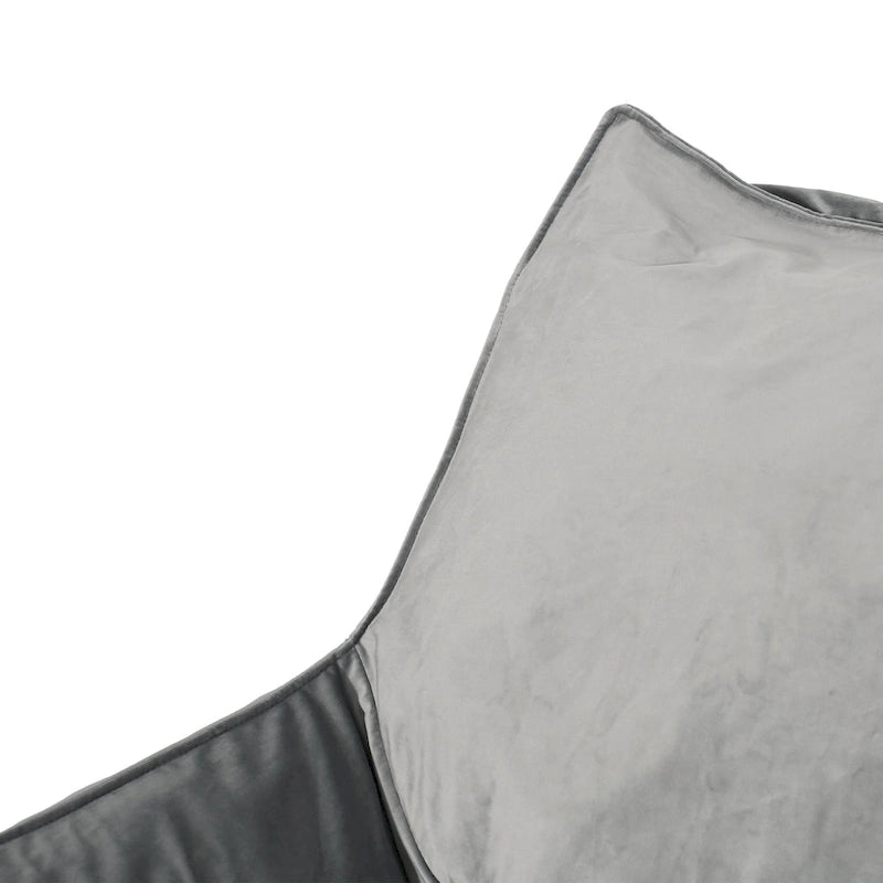 Poltrona Sacco Oversize in Velluto con Braccioli – Tortora / Blu Notte / Grigio / Rosa / Blu Reale – 1 Persona