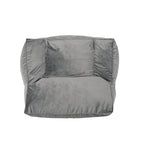 Poltrona Sacco Oversize in Velluto con Braccioli – Tortora / Blu Notte / Grigio / Rosa / Blu Reale – 1 Persona