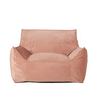 Poltrona Sacco Oversize in Velluto con Braccioli – Tortora / Blu Notte / Grigio / Rosa / Blu Reale – 1 Persona