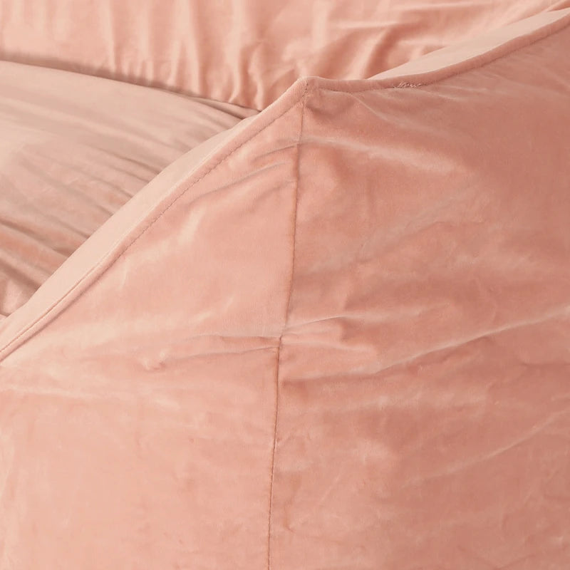 Poltrona Sacco Oversize in Velluto con Braccioli – Tortora / Blu Notte / Grigio / Rosa / Blu Reale – 1 Persona