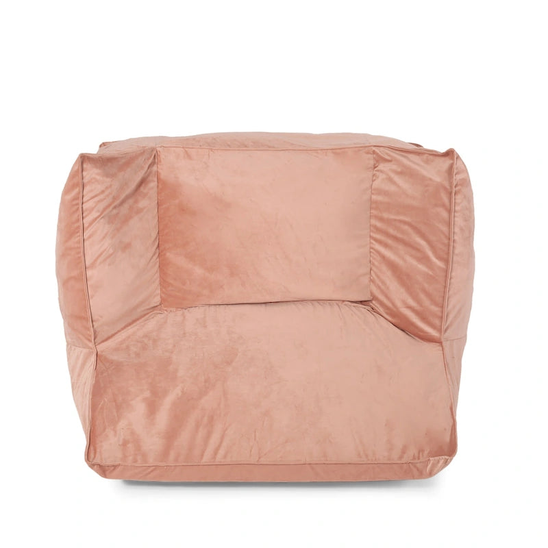 Poltrona Sacco Oversize in Velluto con Braccioli – Tortora / Blu Notte / Grigio / Rosa / Blu Reale – 1 Persona