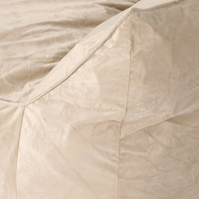 Poltrona Sacco Oversize in Velluto con Braccioli – Tortora / Blu Notte / Grigio / Rosa / Blu Reale – 1 Persona