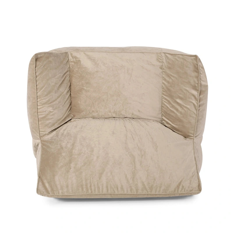 Poltrona Sacco Oversize in Velluto con Braccioli – Tortora / Blu Notte / Grigio / Rosa / Blu Reale – 1 Persona