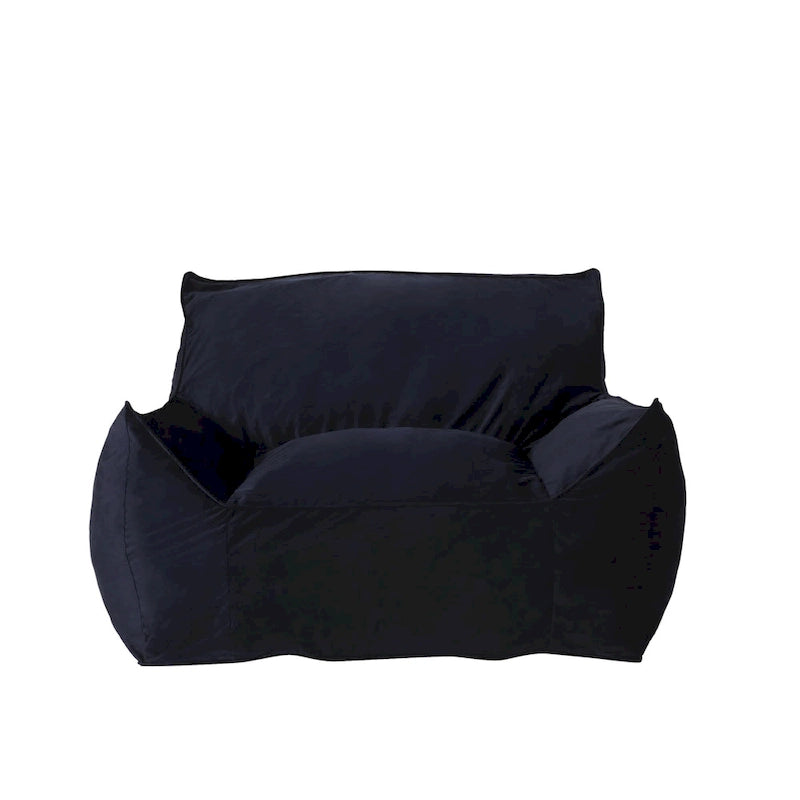 Poltrona Sacco Oversize in Velluto con Braccioli – Tortora / Blu Notte / Grigio / Rosa / Blu Reale – 1 Persona