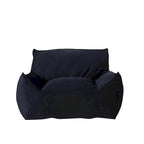 Poltrona Sacco Oversize in Velluto con Braccioli – Tortora / Blu Notte / Grigio / Rosa / Blu Reale – 1 Persona