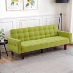 Divano Letto Futon Convertibile Grigio/Verde/Giallo/Blu/Beige con Braccioli, 1-2 Posti