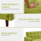 Divano Letto Futon Convertibile Grigio/Verde/Giallo/Blu/Beige con Braccioli, 1-2 Posti