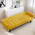 Divano Letto Futon Convertibile Grigio/Verde/Giallo/Blu/Beige con Braccioli, 1-2 Posti