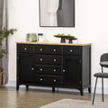 Credenza bianca con 6 cassetti e 2 armadietti, anta con persiana, ripiani regolabili