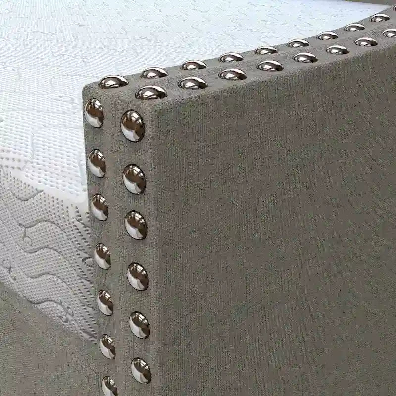 Divano letto singolo in lino grigio / beige / antracite con letto estraibile, 2 posti letto