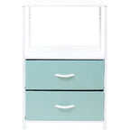 Comodino a 2 cassetti con ripiano - Mobiletto comodino, tavolino, cassettiera