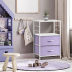 Comodino a 2 cassetti con ripiano - Mobiletto comodino, tavolino, cassettiera