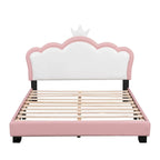 Letto a piattaforma con testiera a corona rosa, 1 persona (singolo/matrimoniale)
