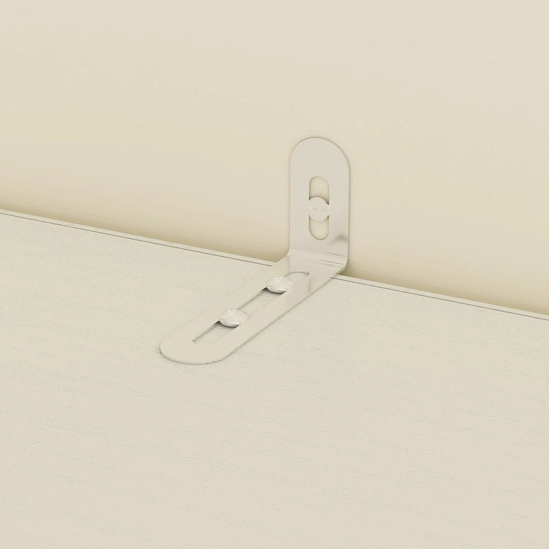 Armadio grande per camera da letto con asta appendiabiti e cassetti, bianco/marrone/legno, montaggio da 2 persone