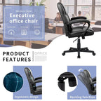 Homall Sedia direzionale marrone in pelle PU di alta qualità, con imbottitura spessa, sedia ergonomica, sedia da ufficio e commerciale con schienale medio