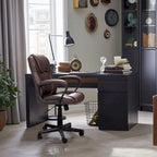 Homall Sedia direzionale marrone in pelle PU di alta qualità, con imbottitura spessa, sedia ergonomica, sedia da ufficio e commerciale con schienale medio
