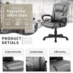 Homall Sedia direzionale marrone in pelle PU di alta qualità, con imbottitura spessa, sedia ergonomica, sedia da ufficio e commerciale con schienale medio