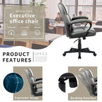Homall Sedia direzionale marrone in pelle PU di alta qualità, con imbottitura spessa, sedia ergonomica, sedia da ufficio e commerciale con schienale medio