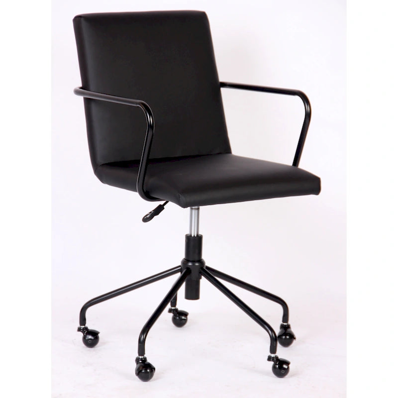 Sedia da scrivania girevole in grigio e oro/nero, singola