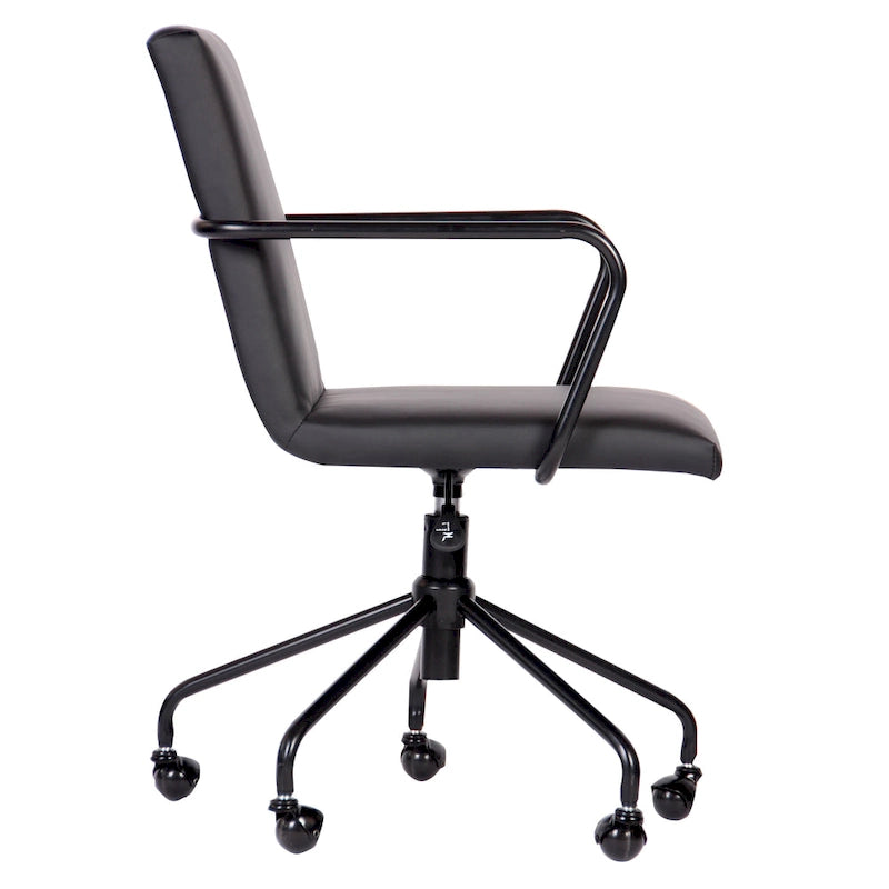 Sedia da scrivania girevole in grigio e oro/nero, singola