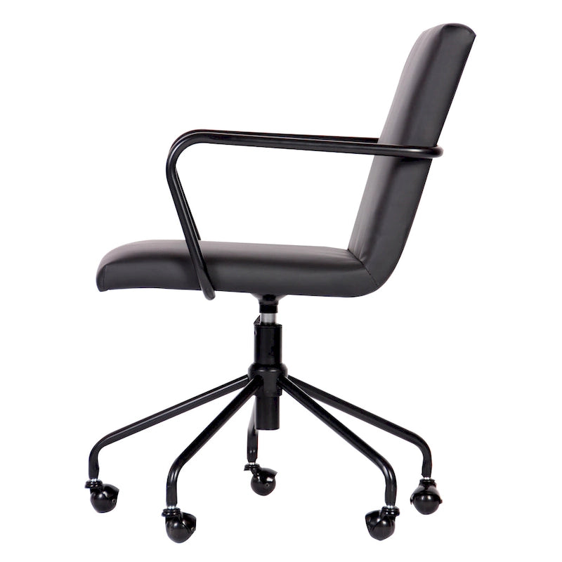 Sedia da scrivania girevole in grigio e oro/nero, singola