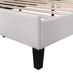 Letto Imbottito con Piattaforma in Velluto Rosso Fagiolo / Beige con Testiera a Fiori, Matrimoniale Francese/Matrimoniale