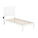 Letto a piattaforma in stile Mid-Century, bianco, una piazza
