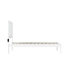 Letto a piattaforma in stile Mid-Century, bianco, una piazza