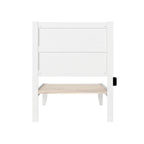 Letto a piattaforma in stile Mid-Century, bianco, una piazza