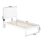Letto a piattaforma in stile Mid-Century, bianco, una piazza
