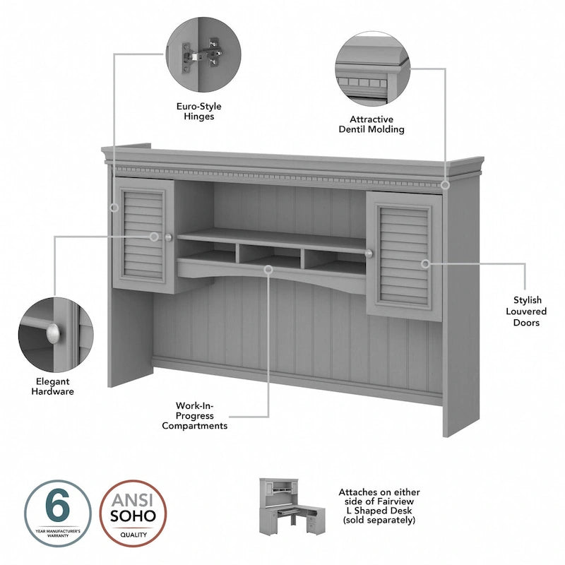 Scrivania a L multicolore con credenza e contenitore – 5 pezzi, 1 persona