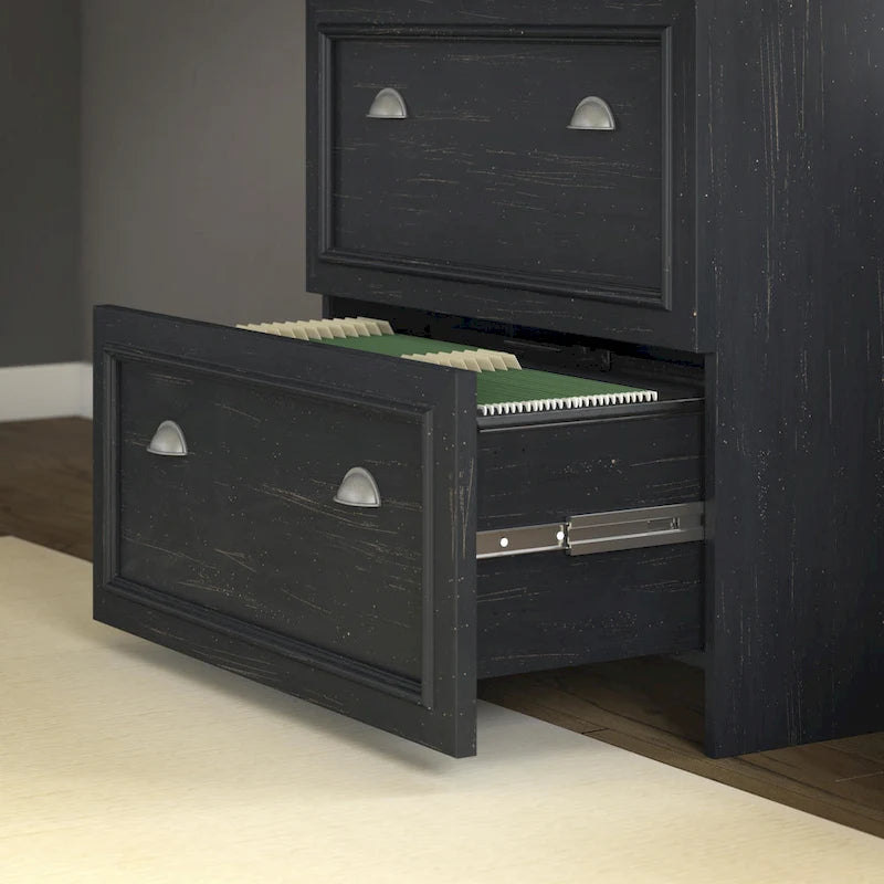 Scrivania a L multicolore con credenza e contenitore – 5 pezzi, 1 persona