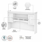 Scrivania a L multicolore con credenza e contenitore – 5 pezzi, 1 persona