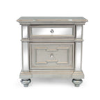 Comodino a 2 cassetti stile Silver Glam