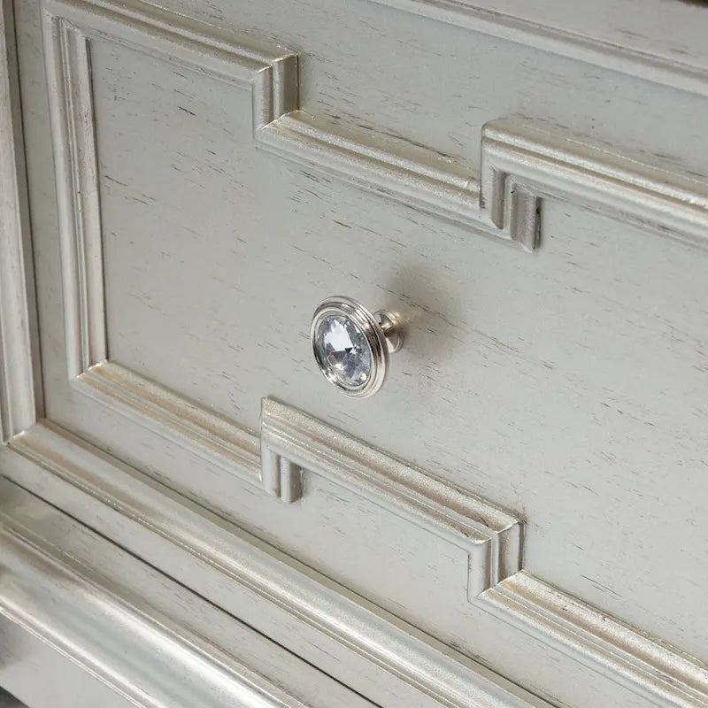 Comodino a 2 cassetti stile Silver Glam