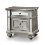 Comodino a 2 cassetti stile Silver Glam