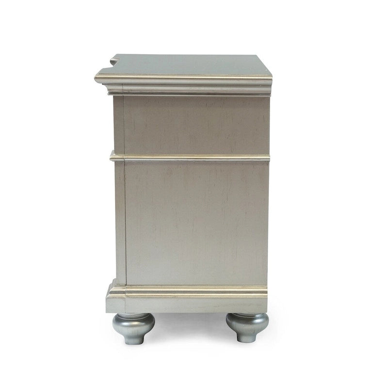 Comodino a 2 cassetti stile Silver Glam