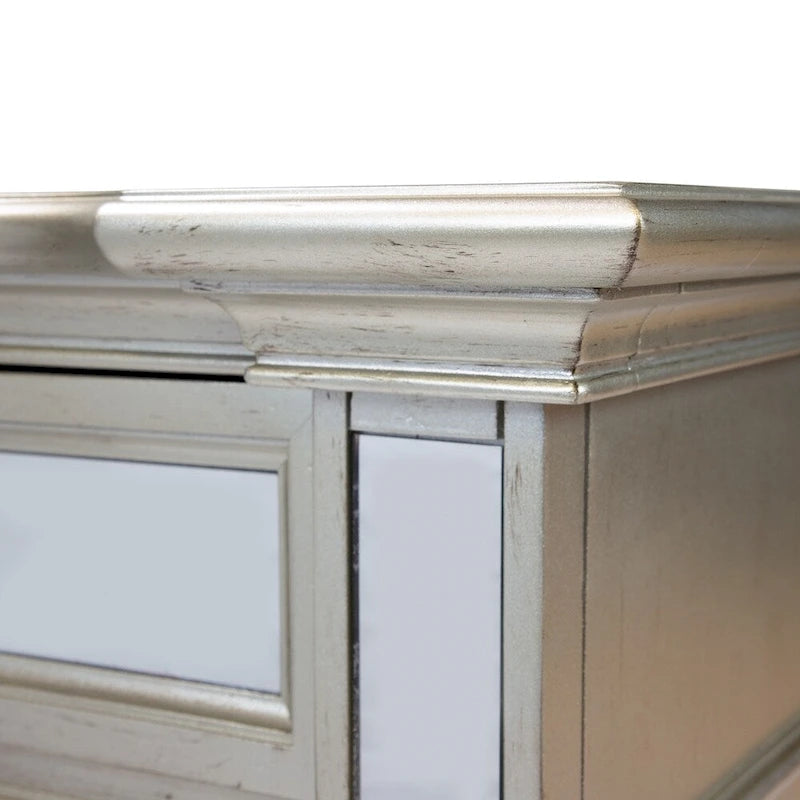 Comodino a 2 cassetti stile Silver Glam