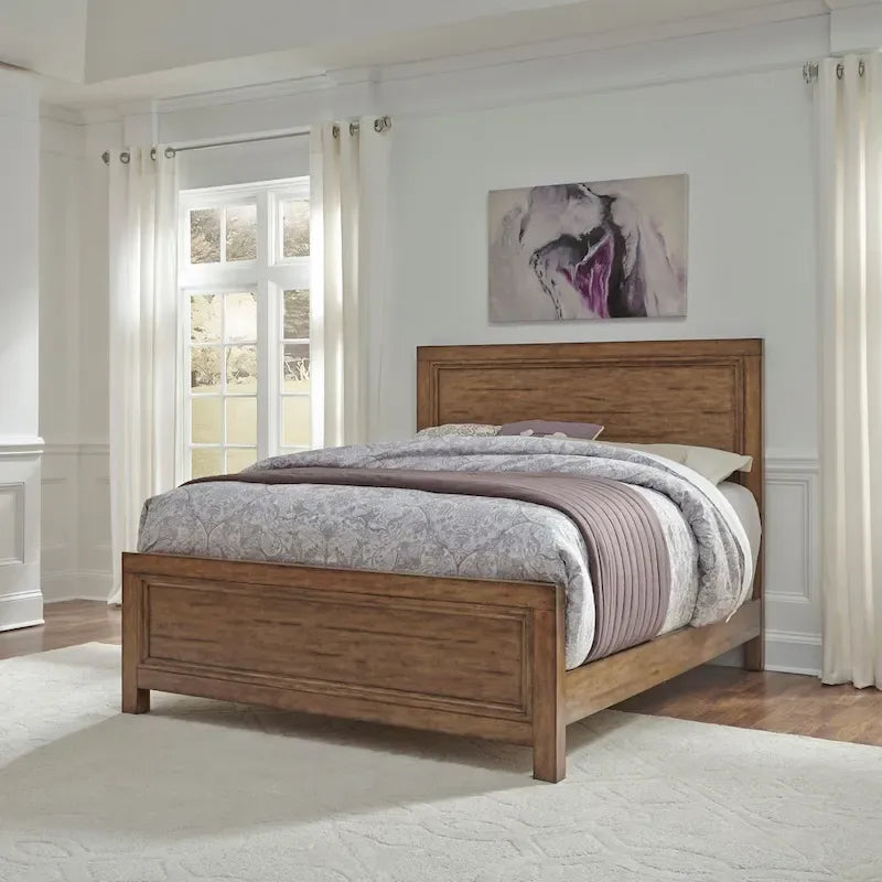 Letto matrimoniale con pannello a cornice in legno marrone, 1 persona
