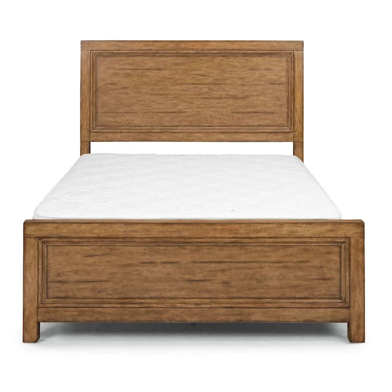 Letto matrimoniale con pannello a cornice in legno marrone, 1 persona