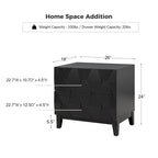 Comodino a 2 cassetti Mid-Century con stazione di ricarica (Noce/Nero/Bianco/Seadrift, set da 2)