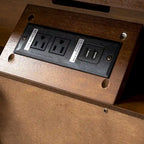 Comodino a 2 cassetti Mid-Century con stazione di ricarica (Noce/Nero/Bianco/Seadrift, set da 2)