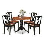Set da pranzo rotondo con ante a ribalta Black & Cherry, sedie in similpelle (2 o 4 posti)