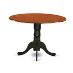 Set da pranzo rotondo con ante a ribalta Black & Cherry, sedie in similpelle (2 o 4 posti)