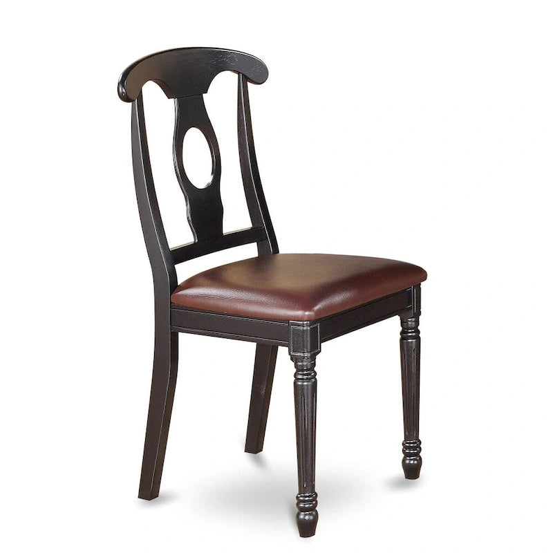 Set da pranzo rotondo con ante a ribalta Black & Cherry, sedie in similpelle (2 o 4 posti)