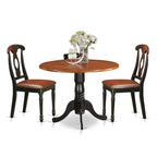 Set da pranzo rotondo con ante a ribalta Black & Cherry, sedie in similpelle (2 o 4 posti)