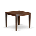Set tavolo da pranzo rotondo e quadrato lino bianco / mogano, 3 o 5 posti